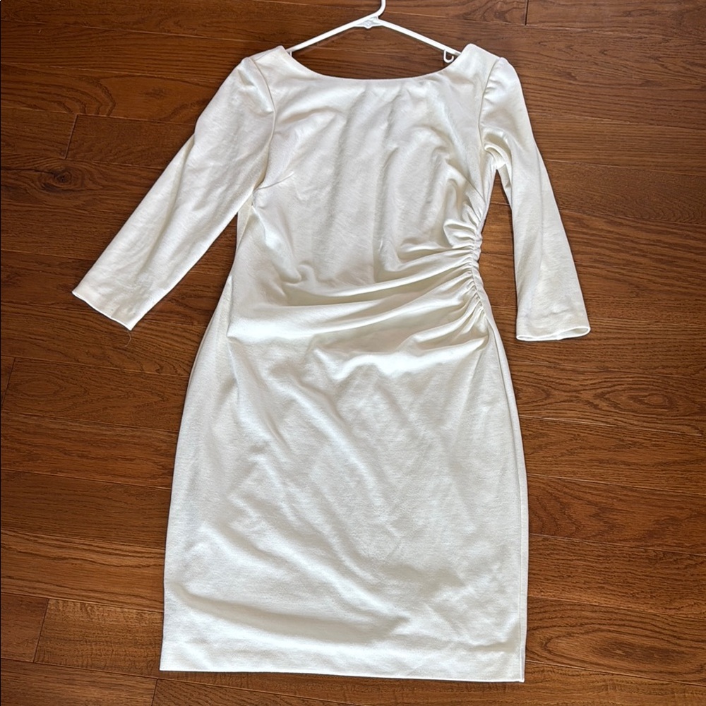 Lauren Ralph Lauren White Ruched Sheath Dress